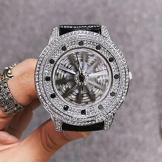 Shilairun Watch Men's Diamond Counter Brand Quartz Non-Mechanical Watch Male Students Genuine Waterproof Trendy