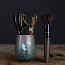 Hidden tea edge ceramic pure copper tea ceremony six gentlemen set ebony wood tea clip 6 gentleman tea tools accessories