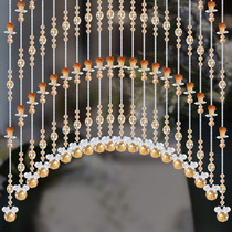 Beaded curtain door curtain partition curtain Home living room entrance decoration curtain bathroom door to door to dissolve feng shui curtain without punching holes