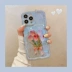 Thích hợp cho vỏ điện thoại di động Apple 14 iPhone 13Pro max Bó hoa tulip Blu-ray iPhone 12 xoắn Ins Vỏ silicon chống rơi toàn diện Apple 11 có lưới màu đỏ nữ họa tiết sóng hoa mặt trời 