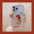 Thích hợp cho vỏ điện thoại di động Apple 14 iPhone 13Pro max Bó hoa tulip Blu-ray iPhone 12 xoắn Ins Vỏ silicon chống rơi toàn diện Apple 11 có lưới màu đỏ nữ họa tiết sóng hoa mặt trời 