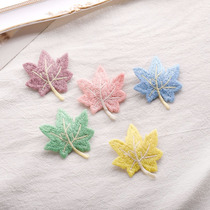 ins children color leaves clip headdress hairclip ding jia elegant card female bangs BB clip French side clip