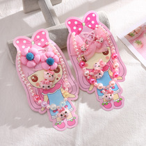 Childrens necklace bracelet ear clip set Princess Crystal cute ring girl baby cartoon jewelry head jewelry