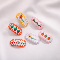 Korean ins cartoon children Yuya Wind Flower hairclip bbclip edge clip knitted banghai clip children headwear hair accessories