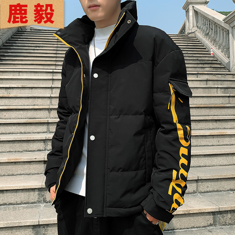 鹿毅3男冬季外套2019新款棉服潮牌韩版帅气棉袄潮流短款工装棉衣
