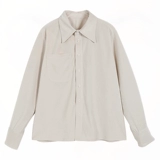 Белая демисезонная ретро вельветовая рубашка, лонгслив, в корейском стиле, оверсайз