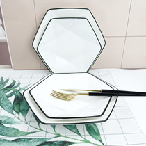 Plate creative love net red plate dish Dish Home steak dinner plate Western dish set breakfast Nordic tableware