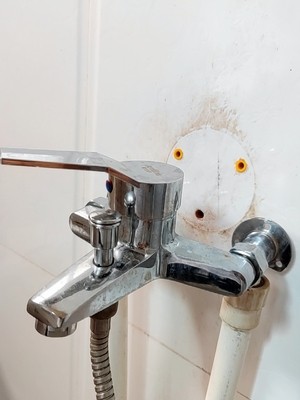 Shower wash basin triple mixing valve surface mounted all copper regulator accessories set solar faucet