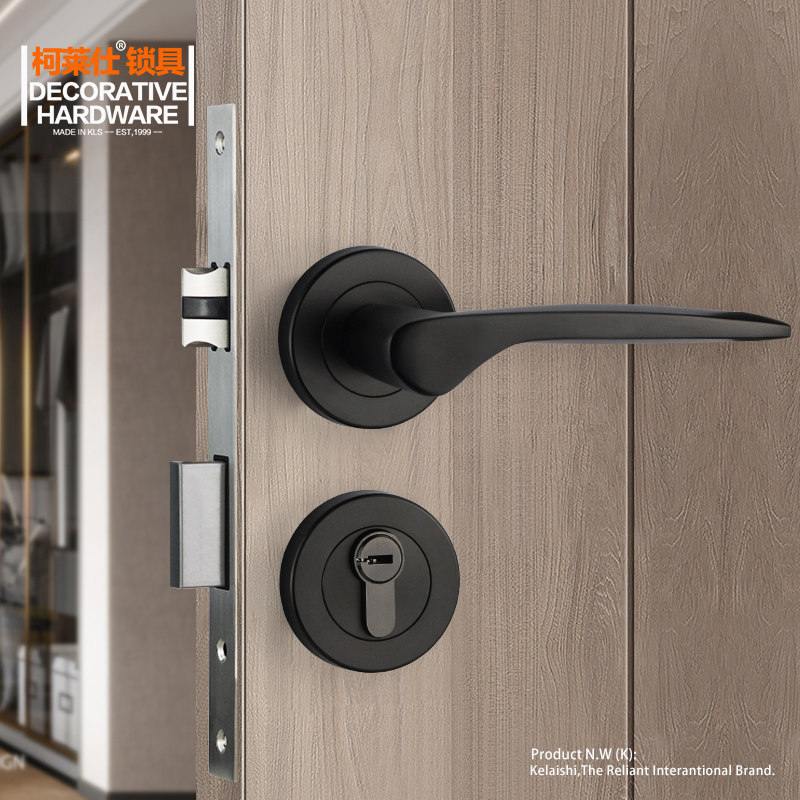 Colessee KLS Nordic door lock Indoor bedroom lock three sets American two-style lock black room door lock VH-01