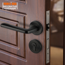 Colessee KLS Mute Indoor Door Bedroom Lock 304 Stainless Steel Room Door Lock Split Lock Gun Black VH-03