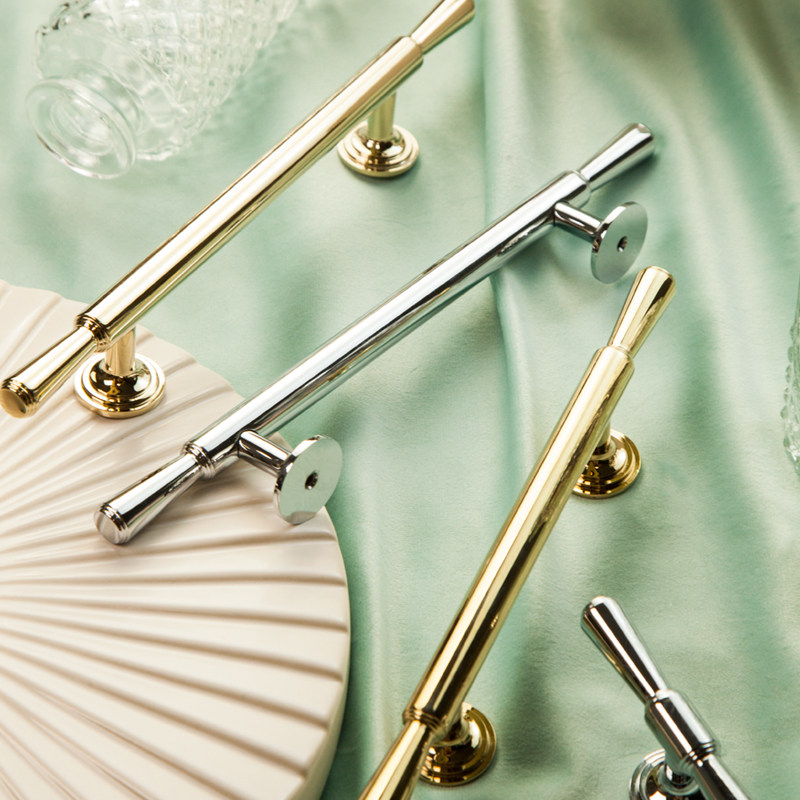 Italian brass PVD gold plated chrome silver American modern cabinet door handle wardrobe door small handle overall cupboard handle