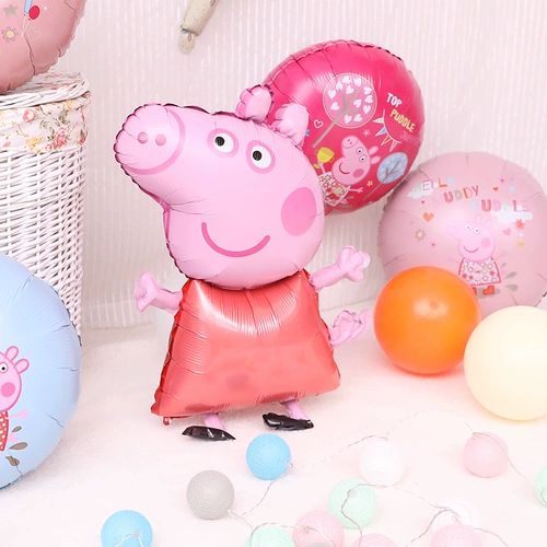 Воздушный шар со свинкой Пеппой, кубок чемпиона, трофей, розовый поросенок, украшение на день рождения, свадебный макет, воздушный шар из фольги
