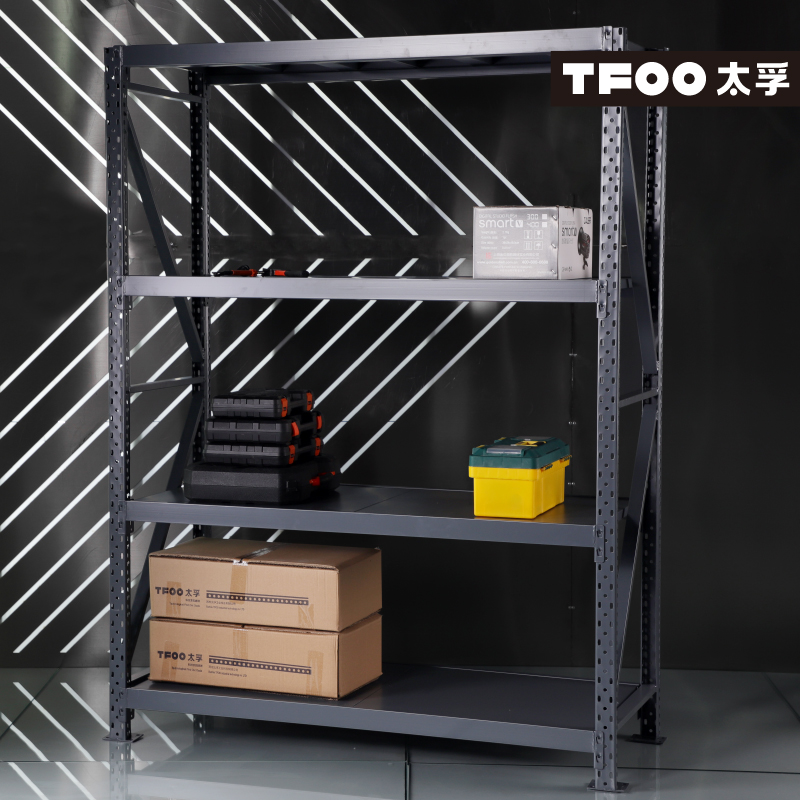 Taifu new minimalist design warehouse shelf high-quality export four-tier medium-sized storage shelf ultra-durable