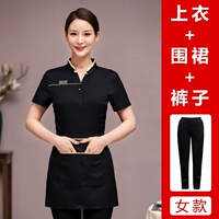 TDY First-Line Gold Sintot (женский стиль) черный топ + черный фартук + черные эластичные штаны