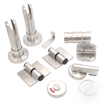 Bathroom partition hardware accessories set 304 stainless steel thickened public toilet foot door lock corner code hinge