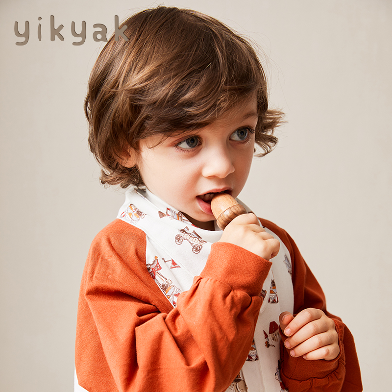 yikyak baby boy newborn bamboo cotton cotton cloth pocket scarf triangle saliva towel surrounding mouth circumference neck turban concealed buckle design-Taobao