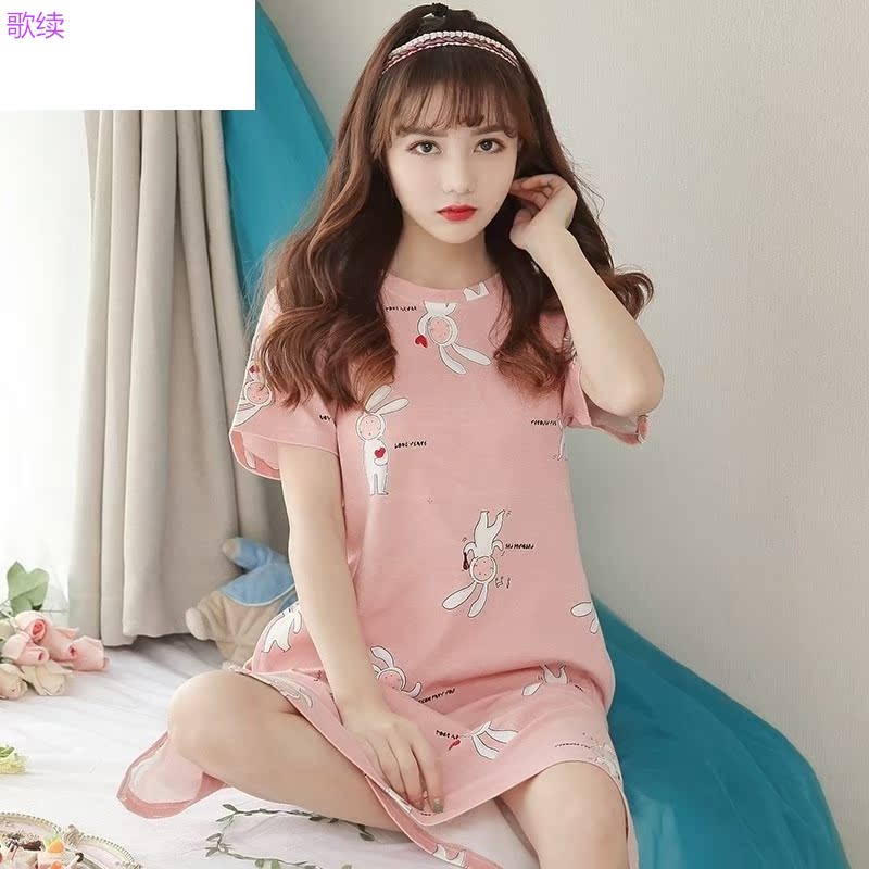 phụ nữ mỏng nhỏ nhắn hè đồ ngủ trẻ em váy cotton sleing bông ngắn mùa hè đồ ngủ ngắn.