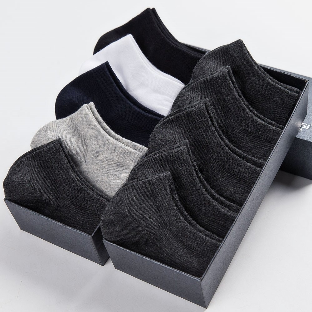 Vớ Mens Black and White vớ Four Seasons Thuyền Socks Mens vớ ngắn mùa hè mỏng 癕 cuối 祩 衭.