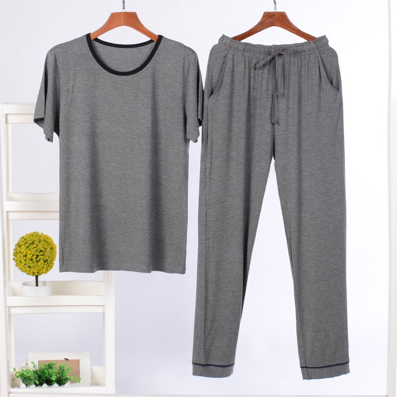 Mens mùa hè vòng mỏng Modale quần ngắn tay nhà phù hợp có thể bên ngoài mòn trong một bộ đồ pajama.