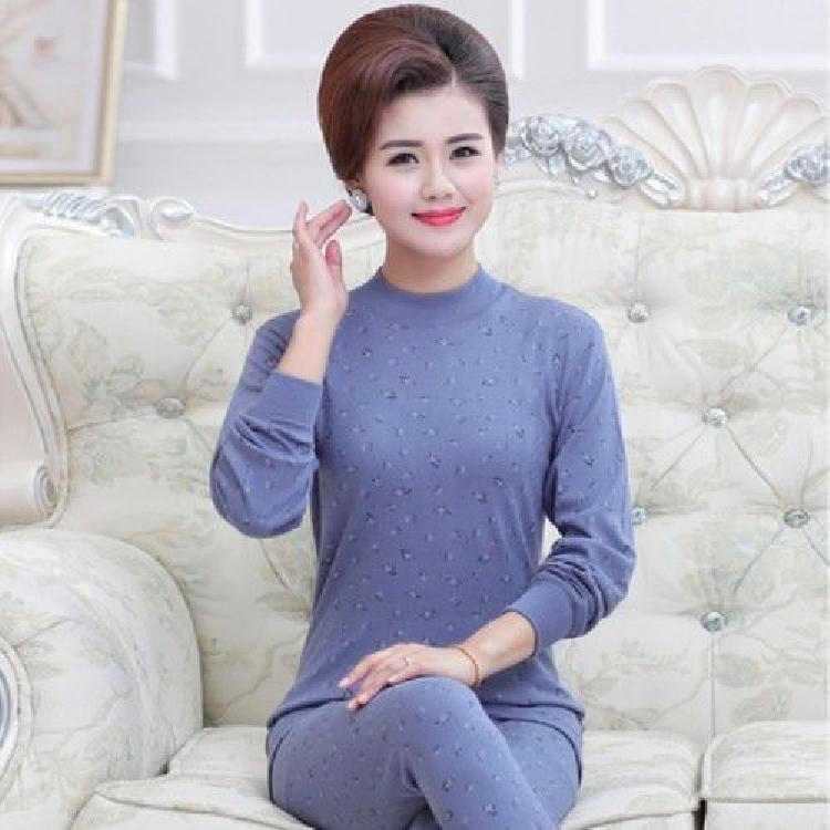 Mặc một chiếc áo sơ mi ladys bộ 60 tuổi cũ của giữa năm quần mùa thu thiết nữ quần cotton bà.