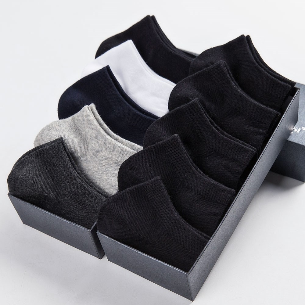 Vớ Mens Black and White vớ Four Seasons Thuyền Socks Mens vớ ngắn mùa hè mỏng 癕 cuối 祩 衭.