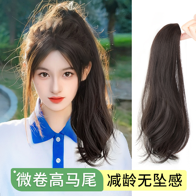 Ponytail Wig for Women, Realistic Hair, High Ponytail Claw Clip Wig, Natural Slightly Curly Braided Wig, Braid Wig, Ponytail