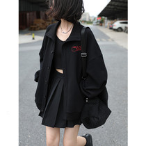 Niche sweet and cool vintage jacket womens early autumn thin section loose Korean version ins tide casual wild jacket baseball uniform