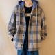 Xianqi HJ21476 retro plaid woolen hooded jacket ຜູ້ຊາຍຂອງພາກຮຽນ spring ແລະດູໃບໄມ້ລົ່ນວ່າງ casual ຂະຫນາດໃຫຍ່ຂະຫນາດ handsome jacket trendy