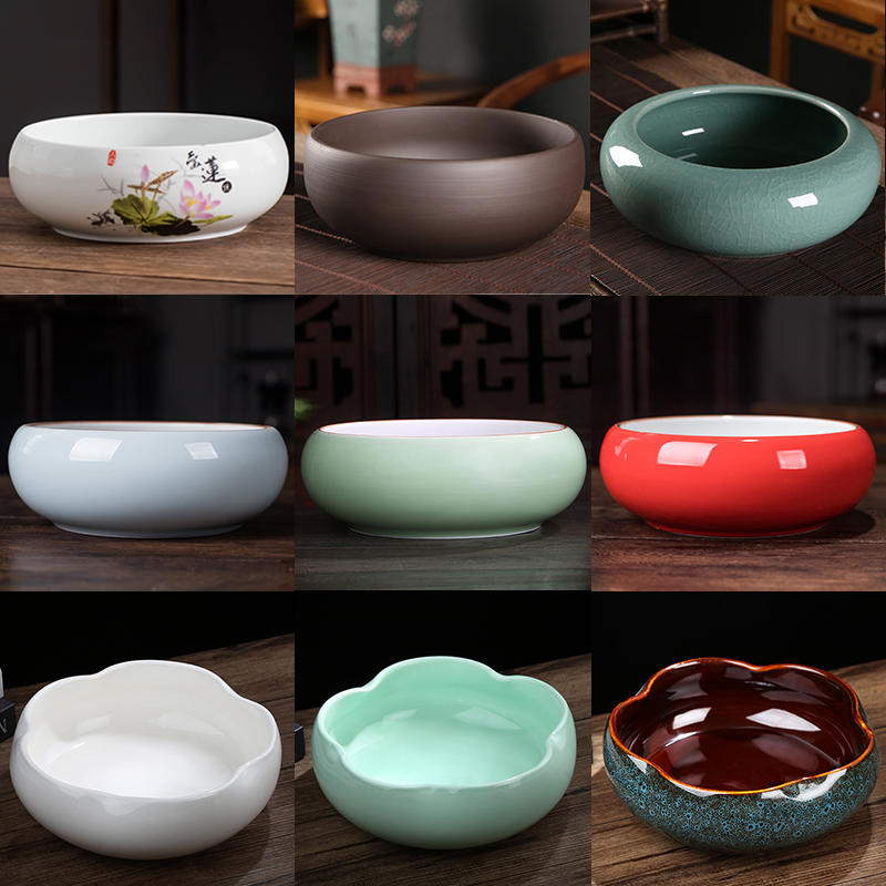 Ceramic Flower Pots for Pennywort, Narcissus, Water Lilies, and Bowl Lotus; Hydroponic Containers for Money Plant Cultivation
