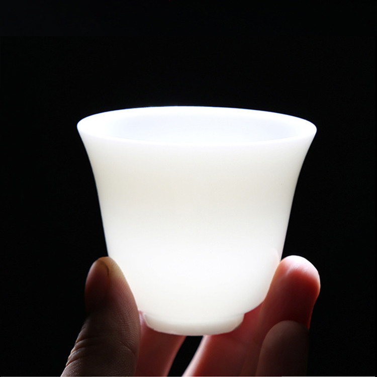 Pint Drinking Cup Ceramic Defied Jade Porcelain White Porcelain White Porcelain Master's Cup Personal Cup Single Cup Kongfu Tea With Small Tea Cup Pu-erh Tea Cup