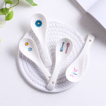 Creative Soup Spoon Ceramic Cartoon Cute Little Spoon Rice Spoon Microwave Cutlery Cutlery Cutlery Home Children Spoon Spoon