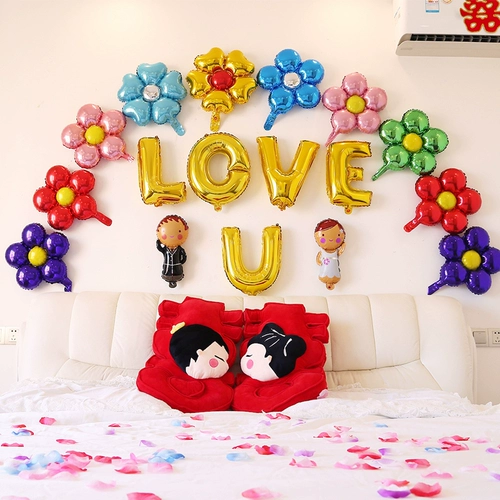 Цветок из алюминиевой пленки, воздушный шар, вечеринка по случаю дня рождения, стильный пакет, детский фон в полнолуние, украшение стены для открытия макета магазина