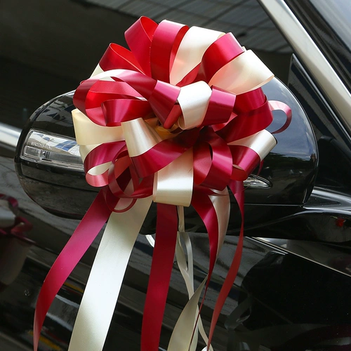 Сферический нарисованный от руки цветок, свадебный бант, лента, цветочный шар, большой свадебный автомобиль, свадебный макет, автопарк, плавающий цветок, розыгрыш