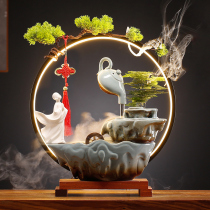 Shou Tao people recruiting money running water making money ornaments rockery water fountain desktop furnishings moving to new home gifts