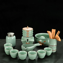 Shou Taoren celadon kung fu tea set set ceramic household bowl teapot set office simple tea ceremony set