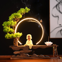 Chinese Zen home furnishings home light ring little monk creative back incense burner sandalwood large tea ceremony aroma lavender