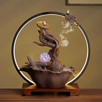 Shoutaoman Zen Buddhas Chinese running water ornaments creative lighting home living room office opening housewarming gifts