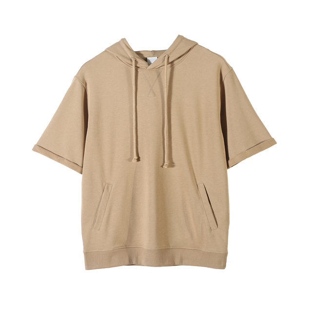 ເສື້ອຍືດຜູ້ຊາຍຍີ່ຫໍ້ trendy ແຂນສັ້ນ 2024 ລະດູຮ້ອນອອກໃຫມ່ ເສື້ອຢືດແບບງ່າຍດາຍຂອງໄວຫນຸ່ມສີແຂງ versatile ins hooded top