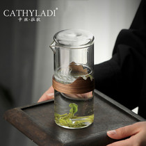 Cathyladi Japanese style minimalist glass tea maker household anti-hot hand design teapot tea cup tea leak integrated
