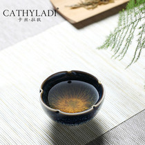 Cathyladi household ceramic handmade tea cup Chinese Tea Master Cup single cup office guest kung fu tea set