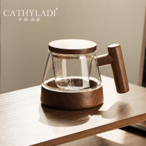 Cathyladi tea water separation glass household Cup with lid Japanese Cup made tea cup simple office Cup