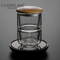 Cathyladi tea water separation glass tea cup home Japanese heat resistant anti scalding filter Master Cup with lid Cup