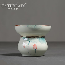 Cathyladi ceramic hand-painted wind creative tea leak household fine filter filter filter tea set