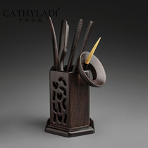 Cathyladi ebony tea ceremony six gentlemen set home retro style tea spoon Tea Needle tea set accessories set