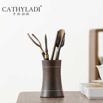 Cathyladi ebony wood tea ceremony six gentlemen set home office tea clip tea pen tea set spare parts