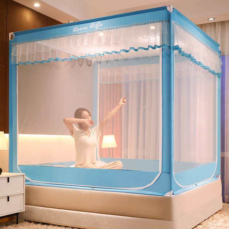Sitting bed bed net 3 open door 1 5m zip full enclosure 1 8m child anti - fall home double 2 m 2 bed