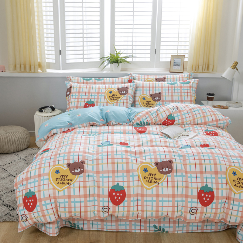 Bed four pieces of full cotton pure cotton 180x220 quilt cover 2x2 3 m 2 2x2 4 m Covered Dorm Room Single Double