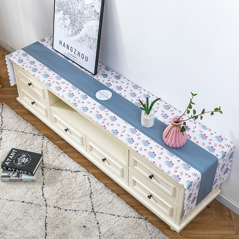TV cabinet dust cover cloth pvc waterproof and oil-proof disposable anti-hot Nordic coffee table table cloth cover bedside cabinet cover cloth