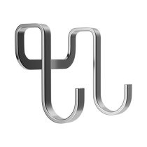 Stainless steel double S-shaped heavy object hook without punching strong load-bearing door behind multi-functional cabinet door advanced storage hanger