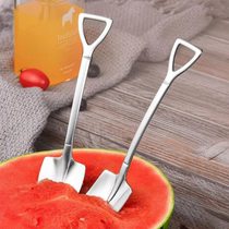 Stainless steel retro shovel spoon home creative internet celebrity tableware cute ice cream dessert eating shovel watermelon spoon